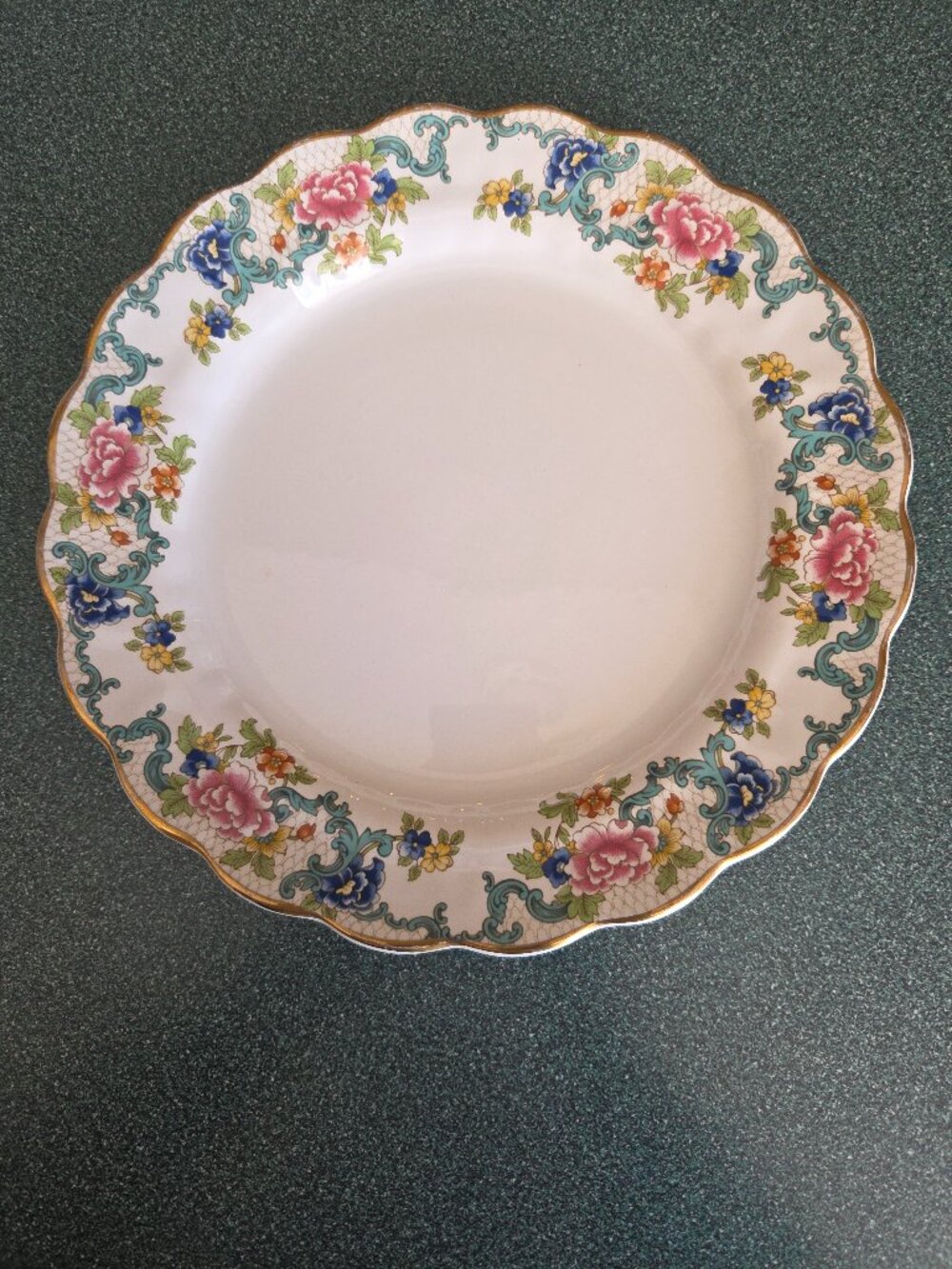 Vintage 1930s Booths Floradora-Dinner Plate- 25cm-Gold Tri